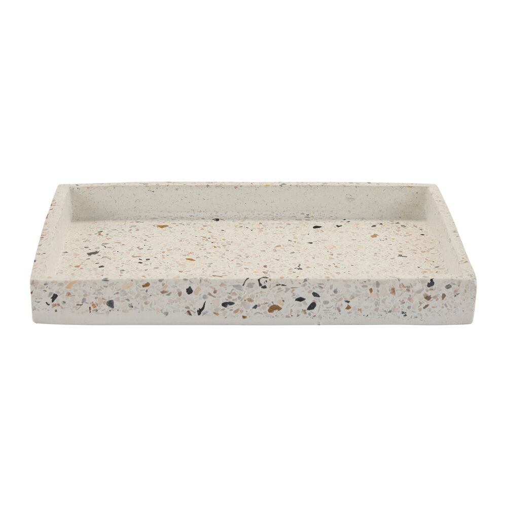 Terazzo bakke, Hvid - 30x20 cm
